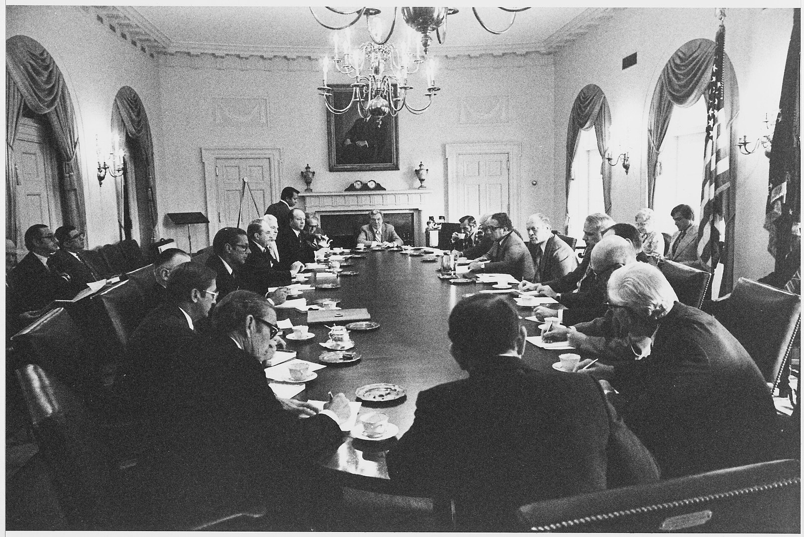 Treasury Secretary William Simon's two trips to Riyadh in 1974 — where the petrodollar arrangement was struck without being written down. (Photo: David Hume Kennerly / Public domain)