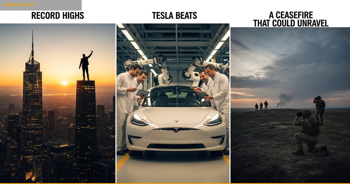 Record Highs, Tesla Beats, and a Ceasefire That Could Unravel